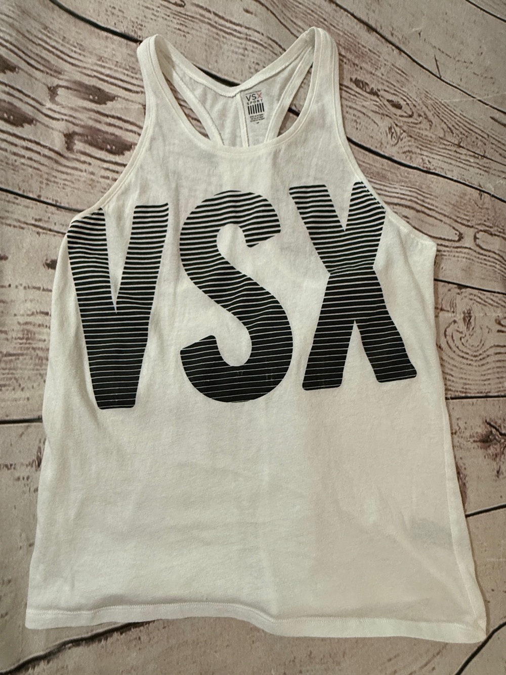 Victoria's Secret VSX Sport White Racerback Tank, Size S